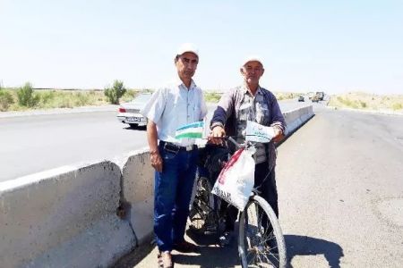 16 күнлик узақ жолдан соң сырдәрьялы 69 жаслы Абдурасул ата Нөкиске жетип келди